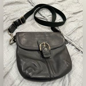 Vintage Coach Leather Saddle Bag Crossbody